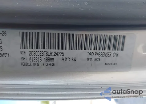 2020 Dodge Challenger R/T from USA, damaged, VIN 2C3CDZBT6LH124775